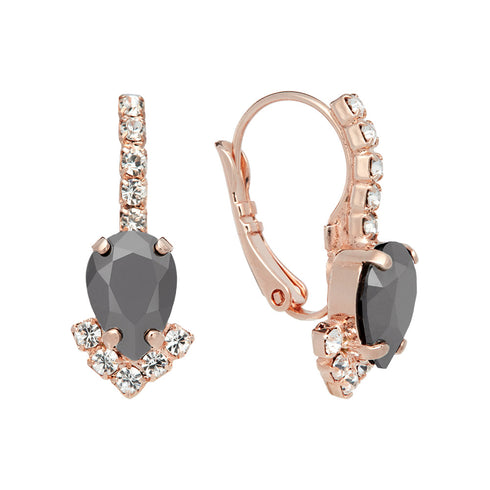 Auskarai "Leonora II (Jet Hematite)" su Preciosa™ kristalais